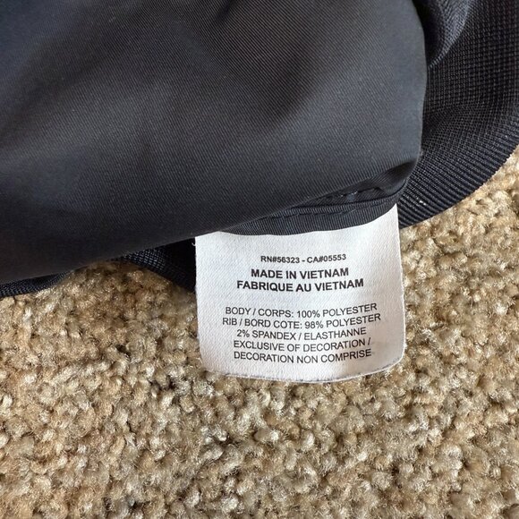 Nike Sportswear Varsity Jacket Women XL Black Stretch Swoosh Nylon Snap Button - Picture 13 of 14